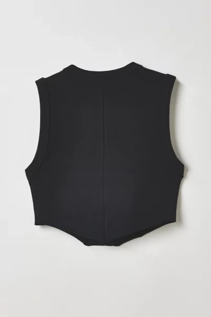 Vintage By RSTY Black Pierced Grommet Ultra-Cropped Muscle Tank Top