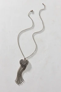 Filigree Fringe Heart Pendant Necklace