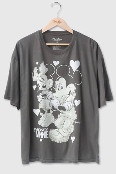 Junk Food Mickey and Minnie Hearts Oversized Tee