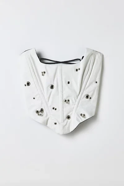 Vintage By RSTY White Grommet Studded Corset Top