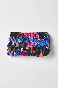 Vintage By RSTY Spliced Jersey Ruffle Micro Mini Skirt