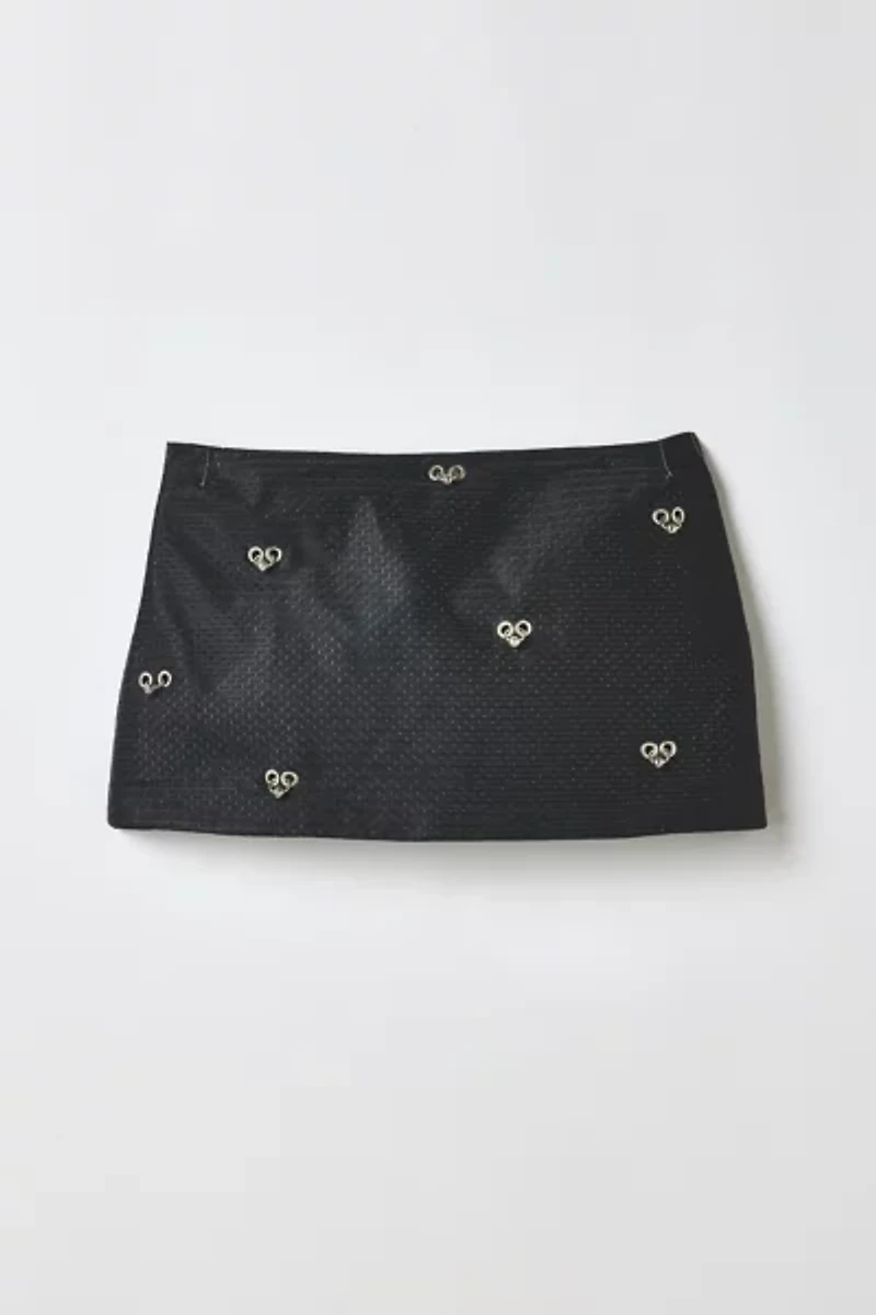 Vintage By RSTY Jersey Lace-Up Grommet Pierced Mini Skirt