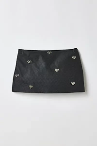 Vintage By RSTY Jersey Lace-Up Grommet Pierced Mini Skirt