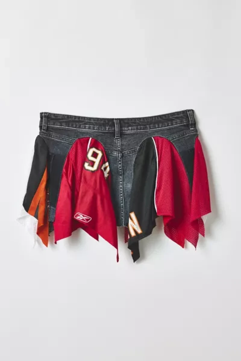 Vintage By RSTY Jersey Spliced Denim Mini Skirt