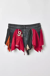 Vintage By RSTY Jersey Spliced Denim Mini Skirt