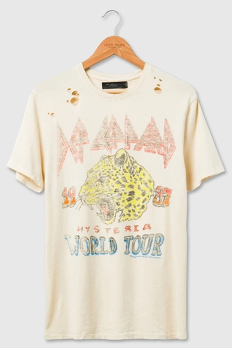 Junk Food Def Leppard Hysteria Distressed Tee