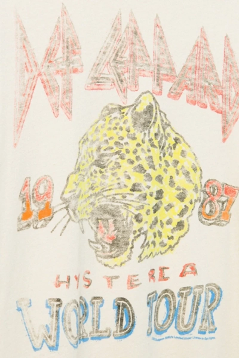 Junk Food Def Leppard Hysteria Distressed Tee
