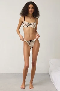 Wild Lovers Romy Sheer Polka Dot Ruffle Thong