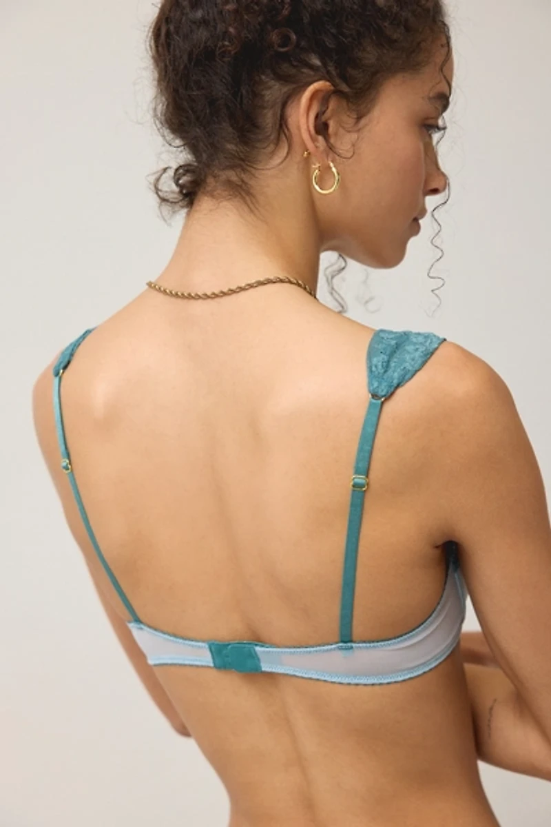 Wild Lovers Floriane Sheer Mesh Lace Trim Underwire Bra