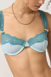 Wild Lovers Floriane Sheer Mesh Lace Trim Underwire Bra