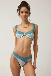 Wild Lovers Floraine Sheer Mesh Lace Trim Thong