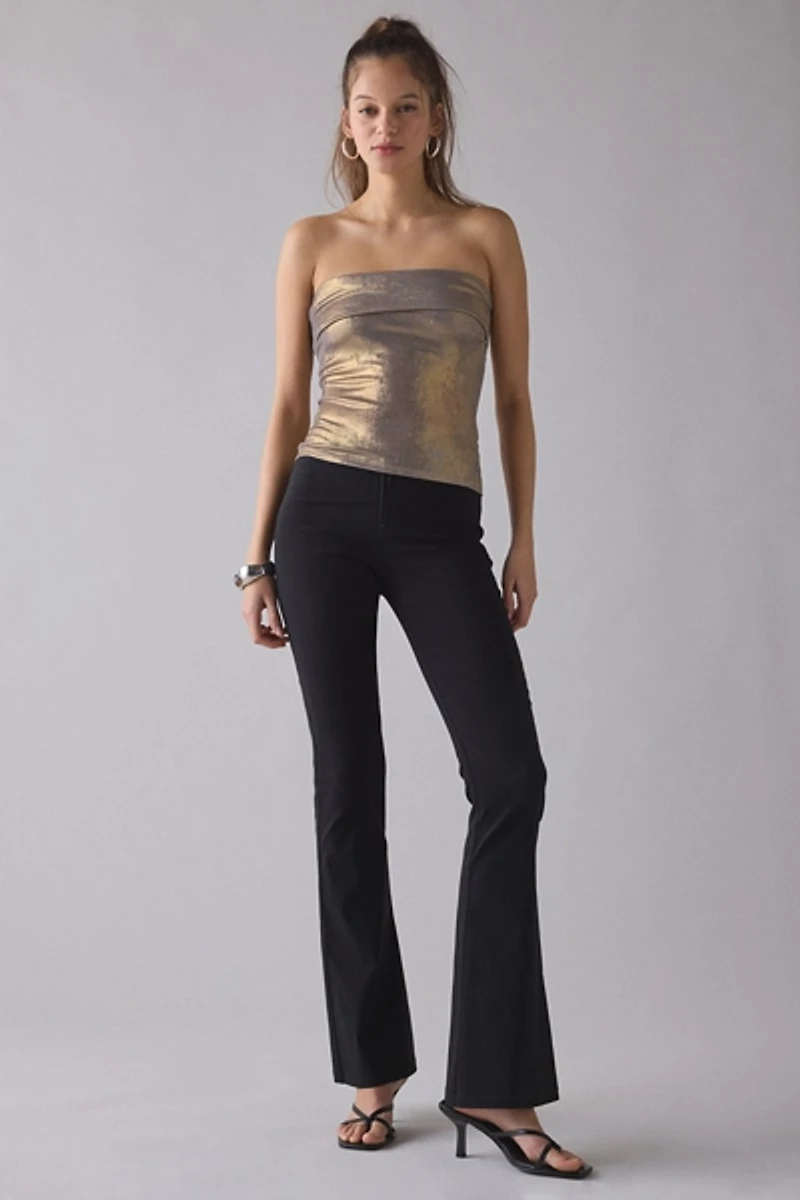 UO Coyote Metallic Shine Keyhole Cutout Tube Top