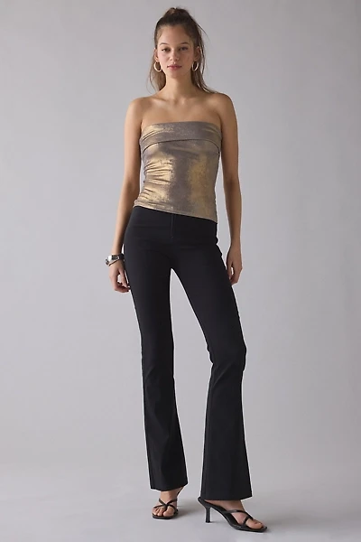 UO Coyote Metallic Shine Keyhole Cutout Tube Top