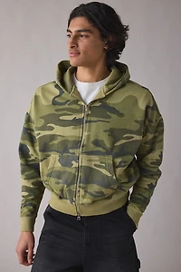 Shaka Wear Cropped Two-Way Zip Hoodie Sweatshirt