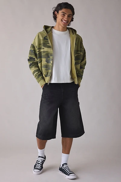 Shaka Wear Cropped Two-Way Zip Hoodie Sweatshirt