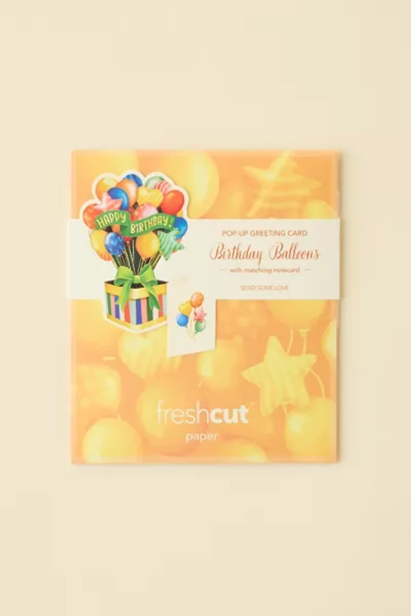 FreshCut Paper Mini Birthday Balloons Pop-Up Birthday Card