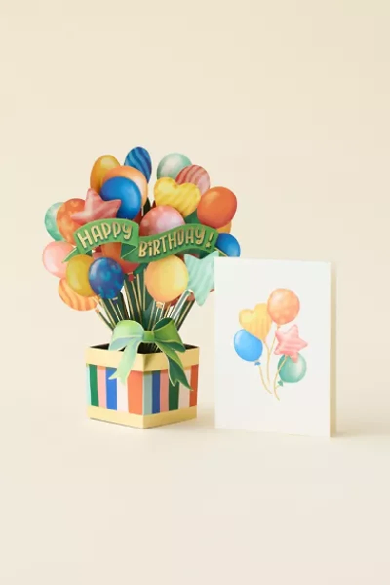 FreshCut Paper Mini Birthday Balloons Pop-Up Birthday Card