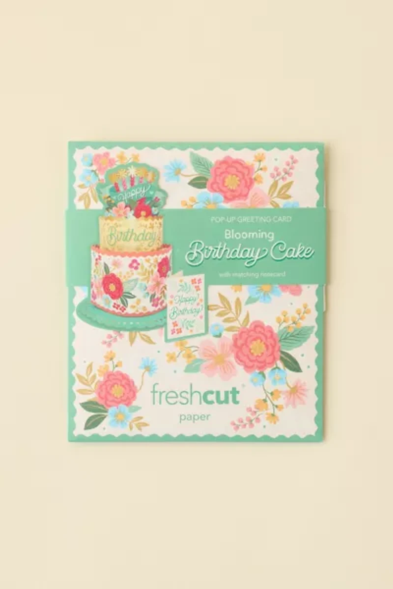 FreshCut Paper Mini Blooming Cake Pop-Up Birthday Card