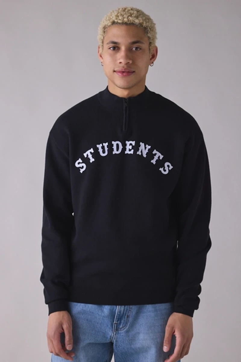 Students Golf Giovanni Spell Out Knit Quarter-Zip Sweater