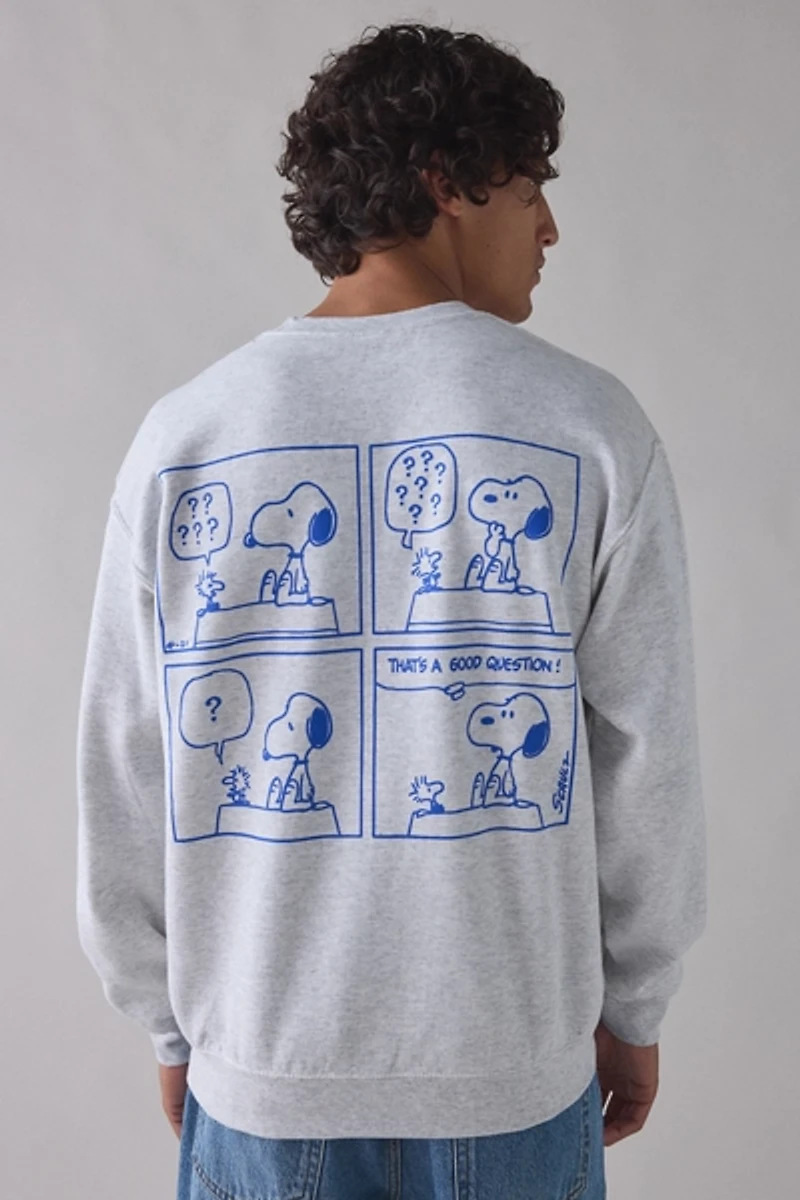 Peanuts Snoopy Comic Strip Graphic Crew Neck Sweatshirt