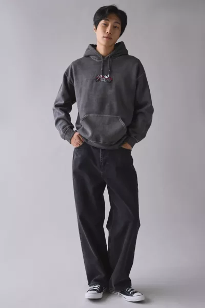 Peanuts Snoopy Motorcycle Embroidered Hoodie Sweatshirt