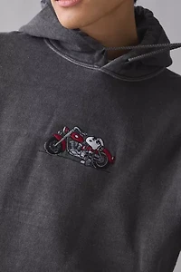 Peanuts Snoopy Motorcycle Embroidered Hoodie Sweatshirt