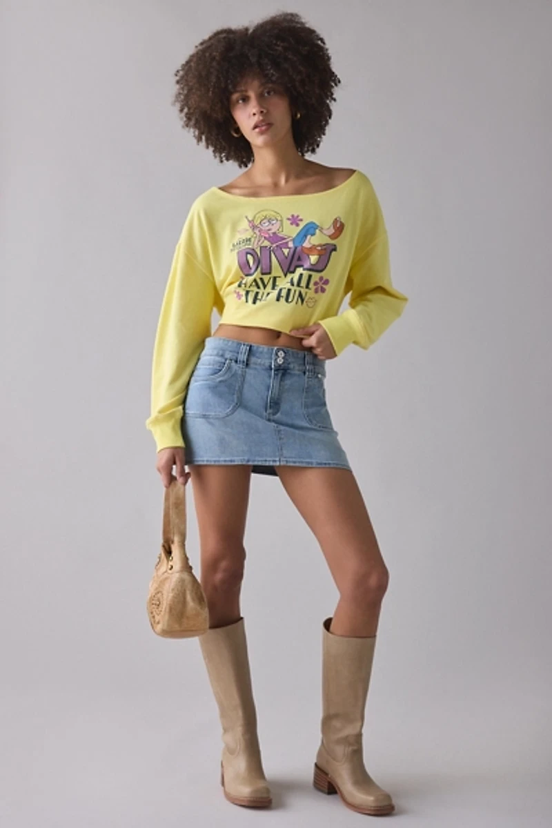 Lizzie McGuire Graphic Off-The-Shoulder Pullover