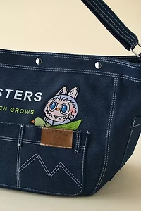 POP MART The Monsters Labubu Denim Messenger Bag