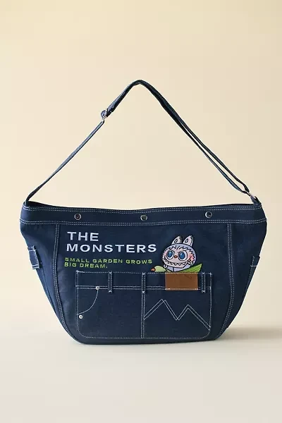 POP MART The Monsters Labubu Denim Messenger Bag