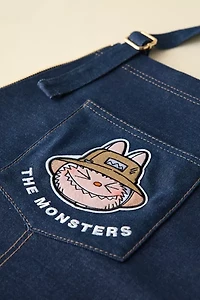 POP MART The Monsters Labubu Fall In Wild Series Denim Apron & Tote Bag