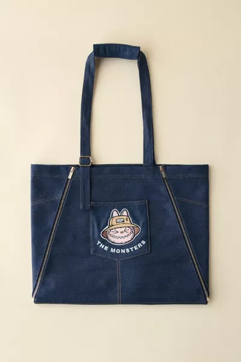POP MART The Monsters Labubu Fall In Wild Series Denim Apron & Tote Bag