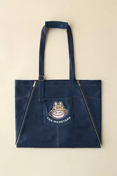 POP MART The Monsters Labubu Fall In Wild Series Denim Apron & Tote Bag
