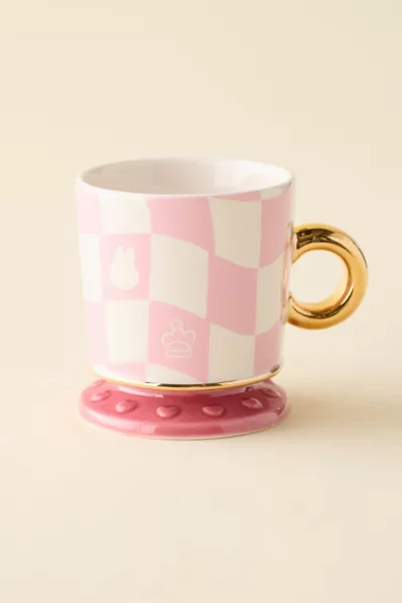 POP MART The Monsters Labubu Let’s Checkmate Series Pink Ceramic Mug