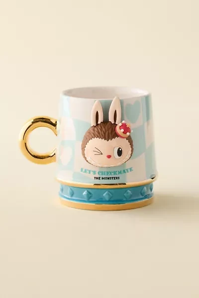 POP MART The Monsters Labubu Let’s Checkmate Series Blue Ceramic Mug