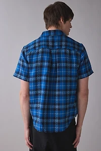 BDG Plaid Textured Weave Short Sleeve Shirt