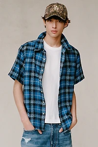 BDG Plaid Textured Weave Short Sleeve Shirt
