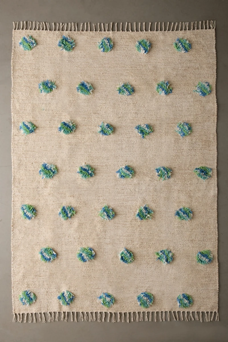 Polka Dot Shaggy Tufted & Woven Rug