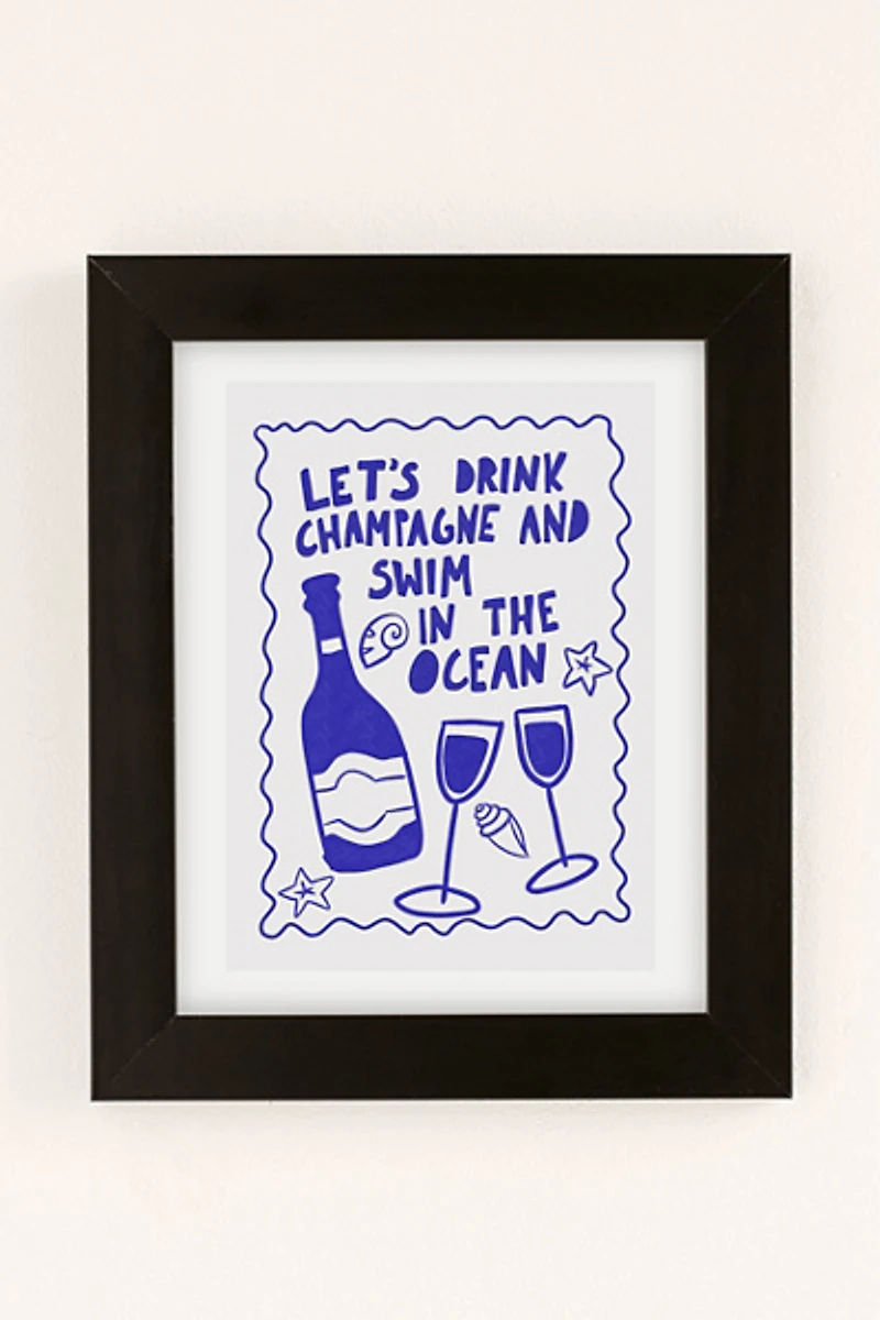 AthenesAtelier Drink Champagne Coastal Art Print