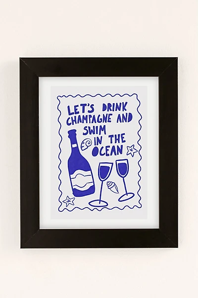 AthenesAtelier Drink Champagne Coastal Art Print