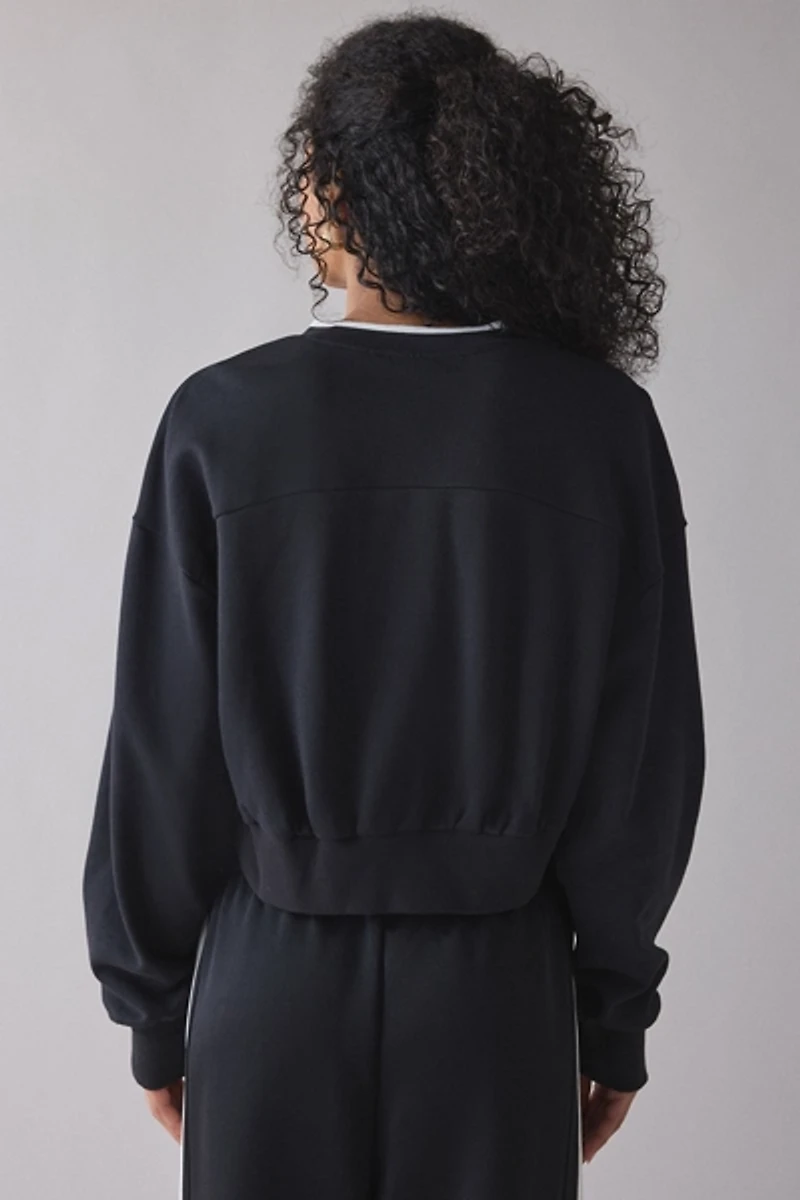 adidas Stadium V-Neck Snap Sleeve Pullover Sweatshirt