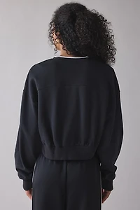 adidas Stadium V-Neck Snap Sleeve Pullover Sweatshirt