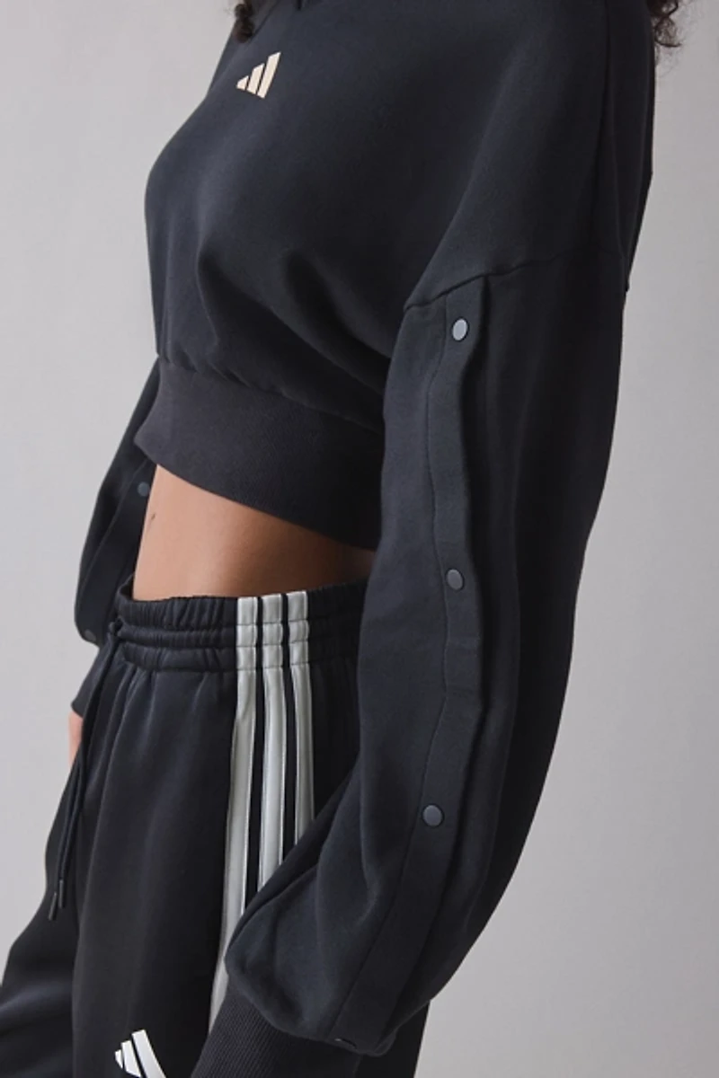 adidas Stadium V-Neck Snap Sleeve Pullover Sweatshirt