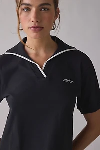 adidas Color Pop Short Sleeve Cropped Polo Shirt