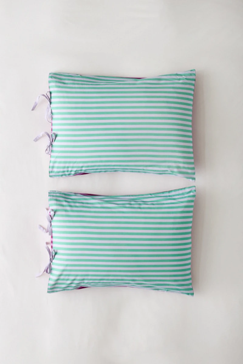 Striped Patterned Dual-Sided Sham Set