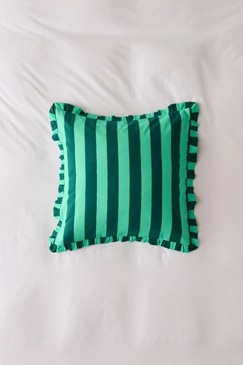 Striped Ruffle Euro Sham