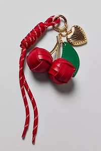 Leather Cherry Keychain