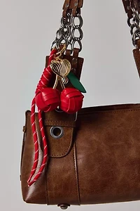 Leather Cherry Keychain