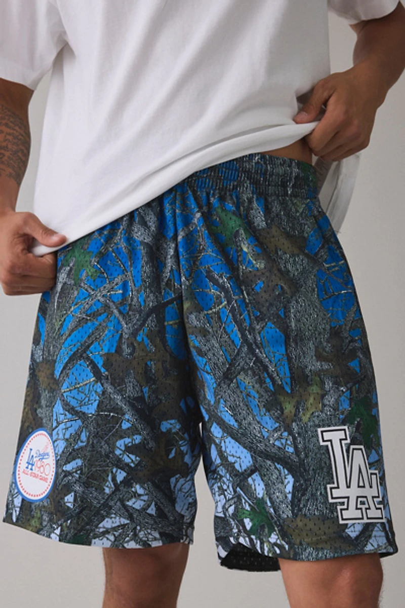 Mitchell & Ness Quiet Blaze MLB Los Angeles Dodgers Logo Camo Shorts