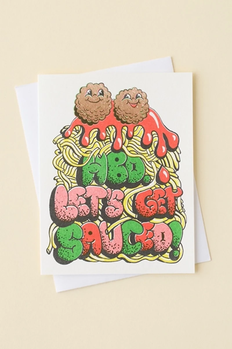 Yellow Owl Workshop Let's Get Sauced Birthday Card