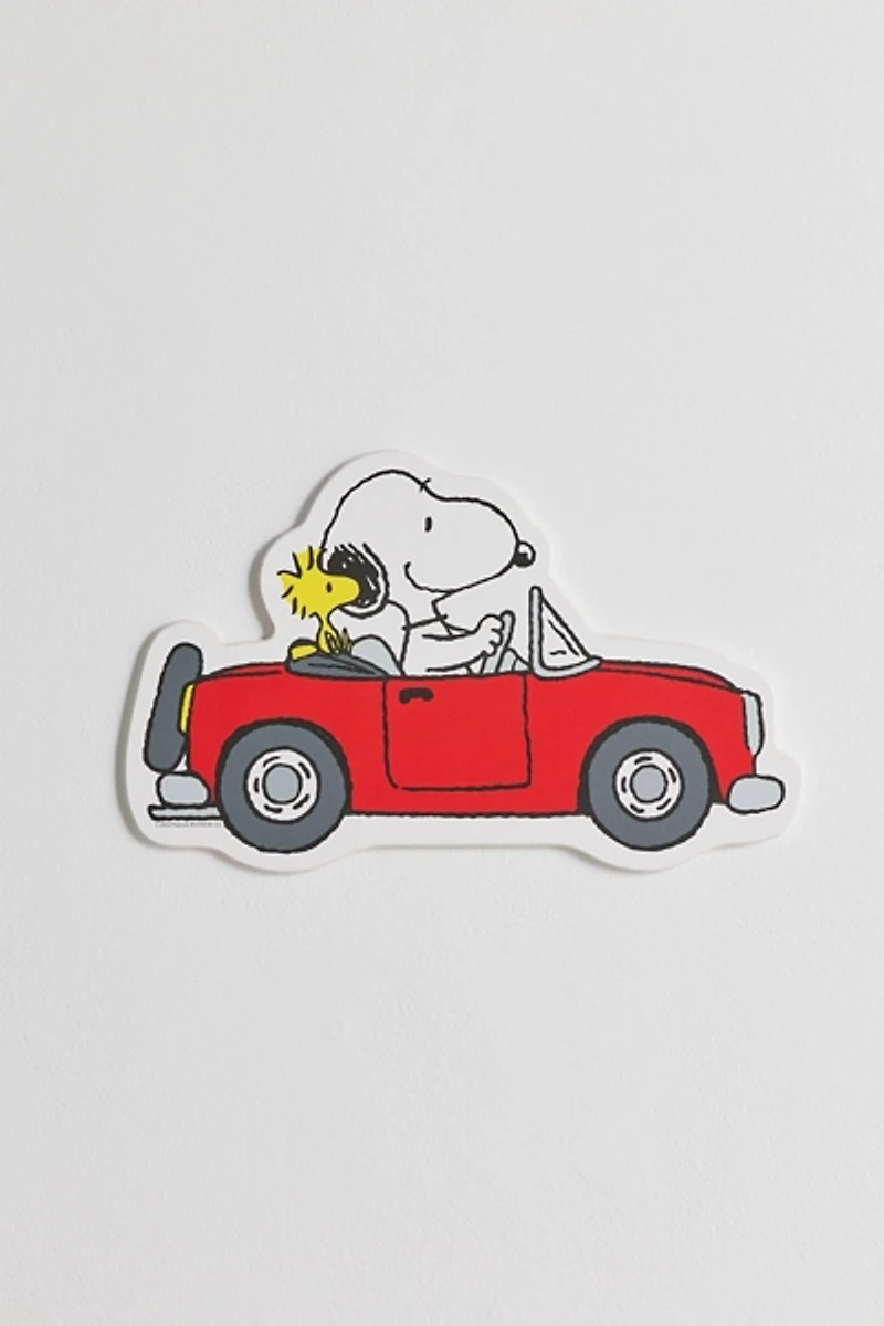 Peanuts Snoopy & Woodstock In The Car Wood Wall Sign
